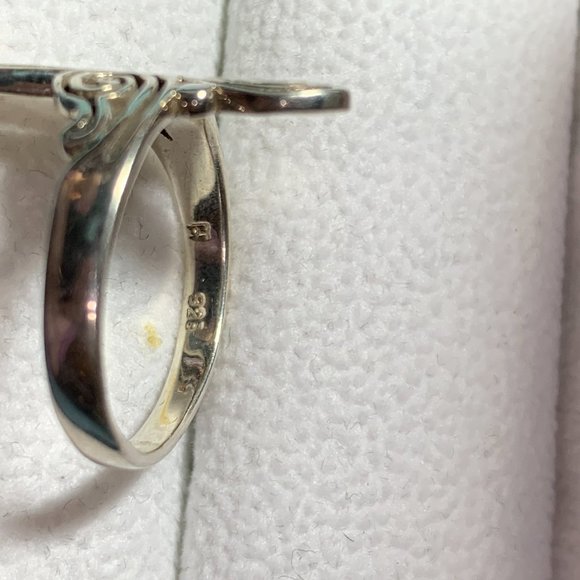 Y2K Vintage 90s 925 Sterling Silver Tribal Ring - Picture 2 of 3
